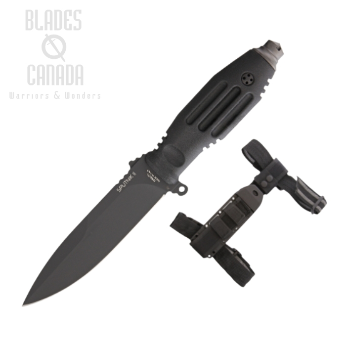 (image for) Fox Sputnik 11 Fixed Blade Knife, N690 Black CeraKote, Nylon Sheath, FX-811 B