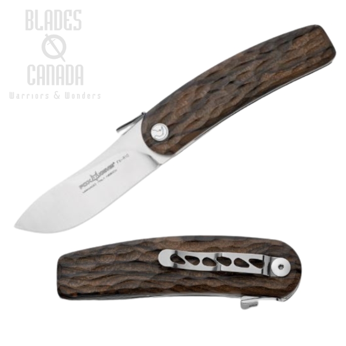 (image for) Fox Italy FX-R10 Rhino Folding Knife, N690, Ziricote Wood, FX-R10