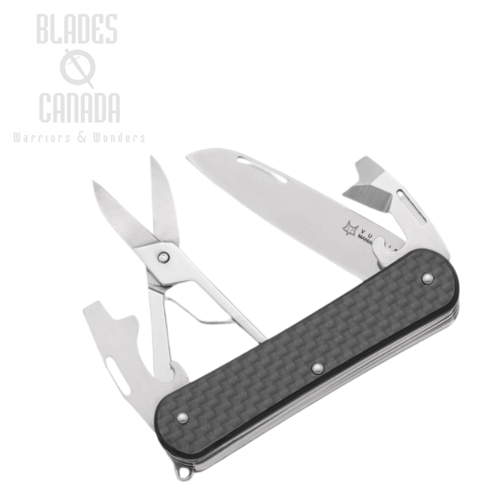(image for) Fox Italy Vulpis Slipjoint Multitool Knife, M390, Carbon Fiber, FX-VP130-F4 CF
