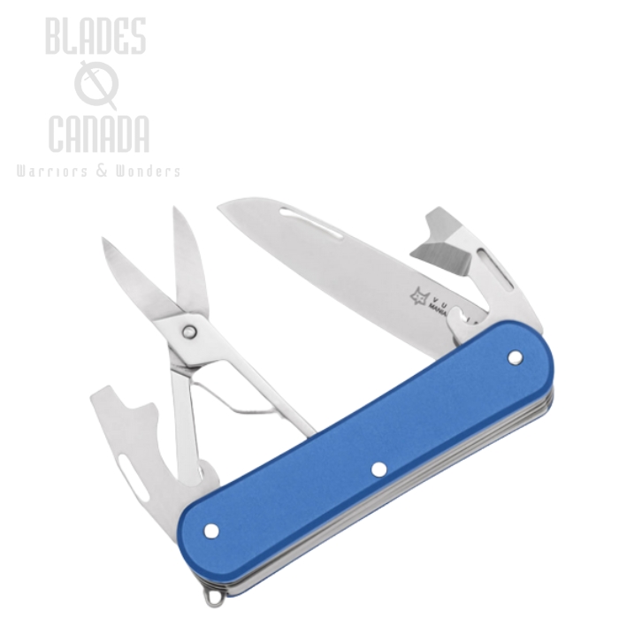 (image for) Fox Vulpis Slipjoint Multitool Knife, N690, Aluminum Blue, FX-VP130-F4 SB