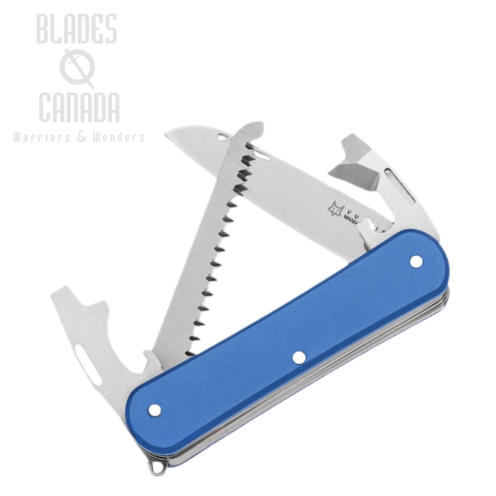 (image for) Fox Italy Vulpis Slipjoint Multitool Knife, N690, Aluminum Blue, FX-VP130-S4 SB