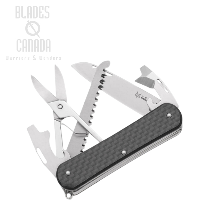 (image for) Fox Italy Vulpis Slipjoint Multitool Knife, M390, Carbon Fiber, FX-VP130-SF5 CF