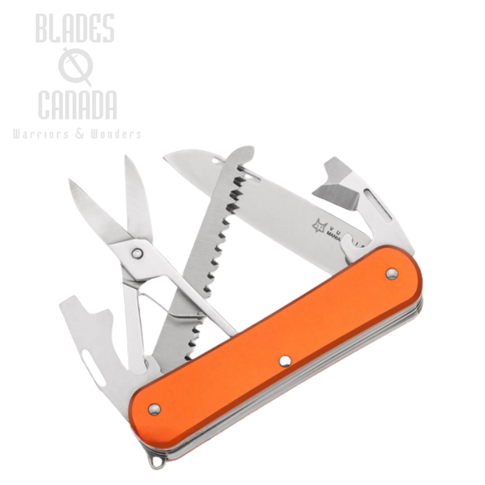 (image for) Fox Italy Vulpis Slipjoint Multitool Knife, N690, Aluminum Orange, FX-VP130-SF5 OR