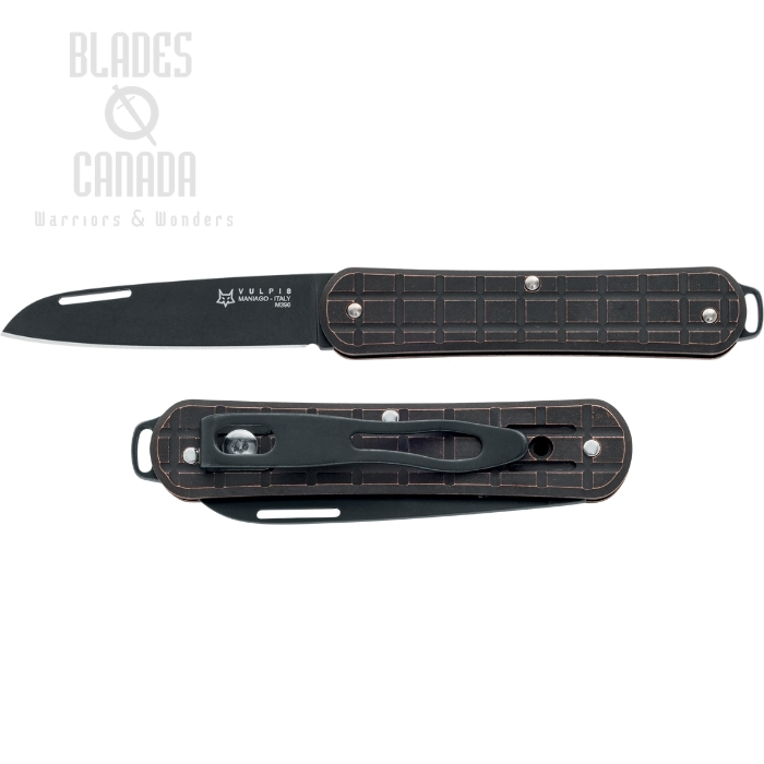 Fox Italy Vulpis Slipjoint Folding Knife, M390 Black, PVD Stone Washed Copper, FX-VPGP130 COB