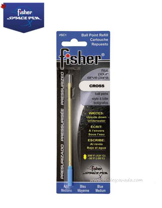 Fisher Space Pen Refill for Cross Pens, Medium Ink Blue, FPSC1 - Click Image to Close