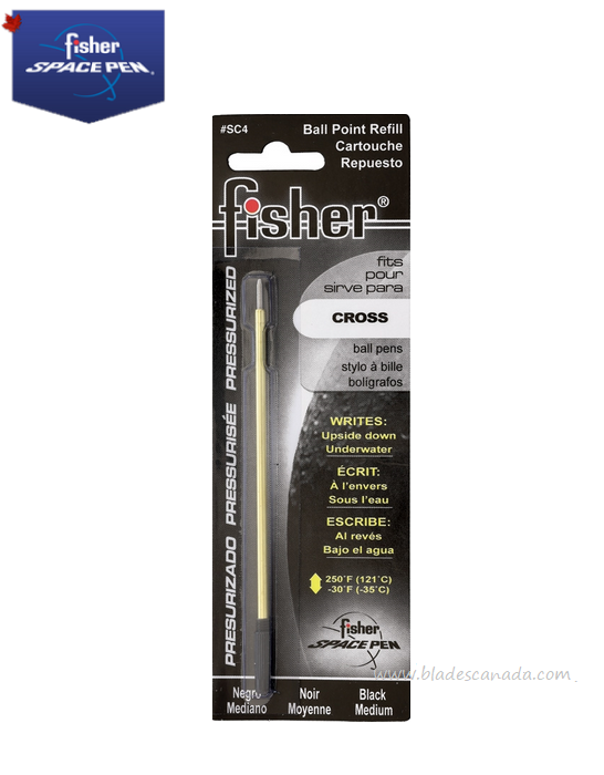 Fisher Space Pen Refill for Cross Pens, Medium Ink Black, FPSC4 - Click Image to Close
