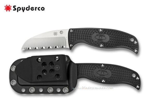 Spyderco Enuff Fixed Blade Knife, VG10 Sheepfoot, FRN Black, FB31SBK