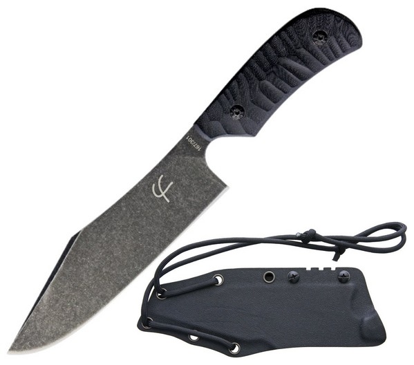 Fred Perrin Le Bowie Fixed Blade Knife, 440C, G10 Black, FRD1801
