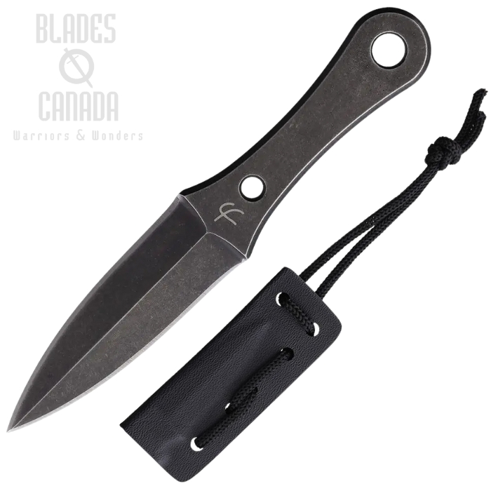 Fred Perrin Lapel Dagger Fixed Blade Knife, 440C BLack SW Double Edge, Kydex Sheath, FRD2403