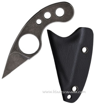Fred Perrin La Griffe Fixed Blade Knife, 440C Black SW, Kydex Sheath, FRDGBK
