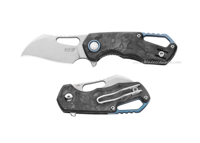 MKM Isonzo Flipper Folding Knife, M390 Satin Hawkbill, Carbon Fiber, FX03M-1CM