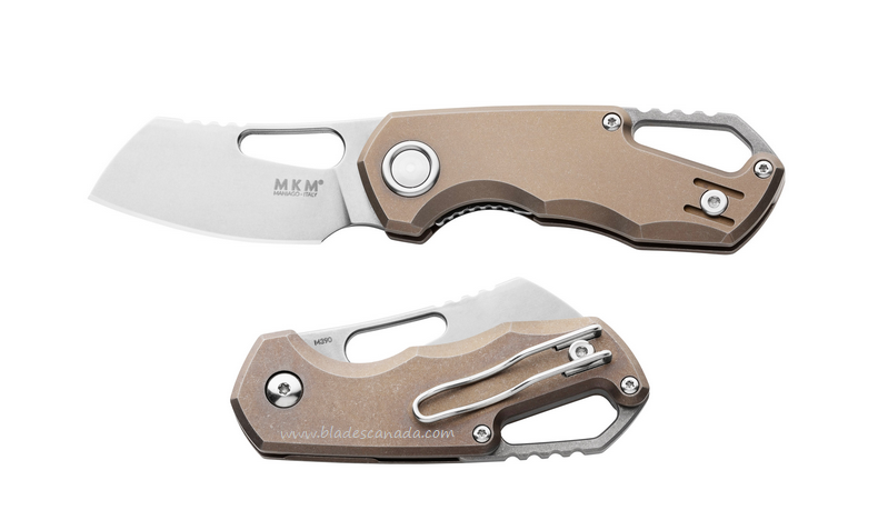 MKM Isonzo Folding Knife, M390 Cleaver, Titanium Bronze, FX03M-2TBR