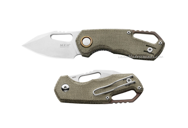 MKM Isonzo Folding Knife, M390 SW Drop Point, Micarta Green, FX03M-3GC