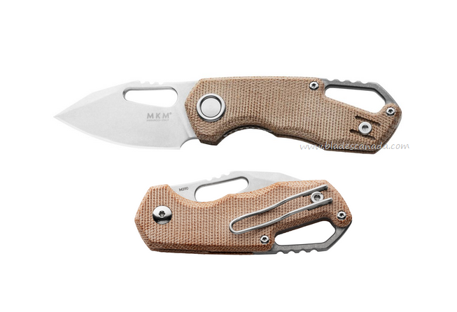 MKM Isonzo Folding Knife, M390 SW Drop Point, Micarta Natural, FX03M-3NC