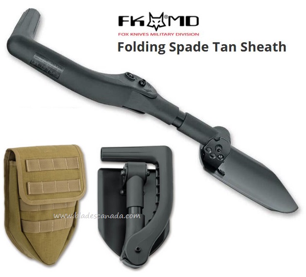 Fox Knives Folding Spade w/Tan Sheath, 09FX001