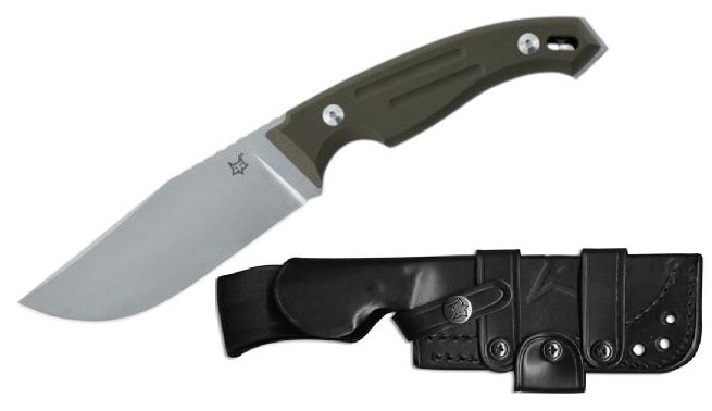 (image for) Fox Italy Octopus Bulgaris Fixed Blade Knife, N690, G10 OD, Leather Sheath, FX-510 OD