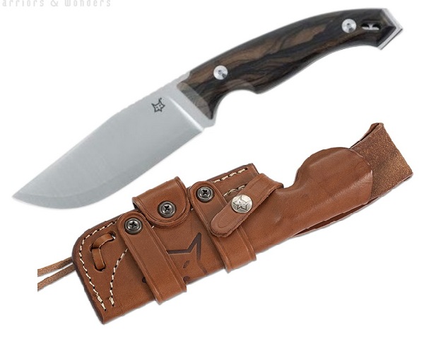 (image for) Fox Italy Octopus Vulgaris Fixed Blade Knife, Clad Steel, Leather Sheath, FX-510W