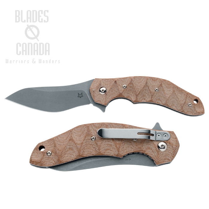 Fox Italy Flipper Folding Knife, N690 Acid SW, Natural Micarta, FX-302 MIN Fox Italy Flipper Folding Knife, N690 Acid SW, Natural Micarta, FX-302 MIN