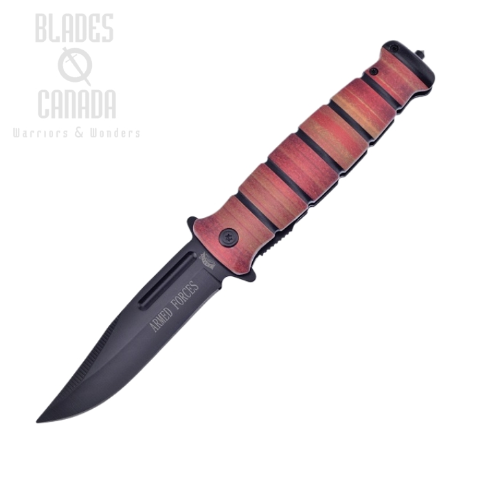 (image for) Frost Armed Forces FC-99AF Assisted Folder, Brown Aluminum Handle