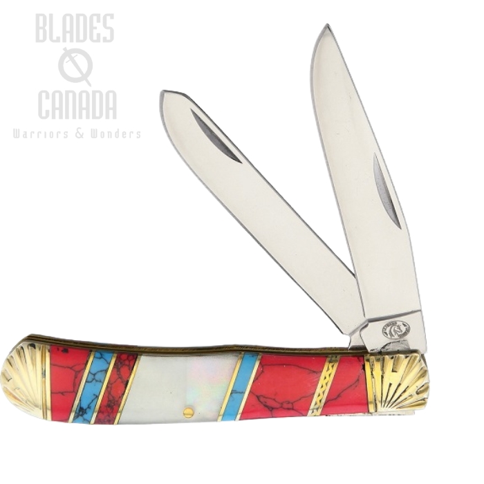 Frost Silverhorse SHS-108RBW Trapper - Turquoise, Red, MOP (image for) Frost Silverhorse SHS-108RBW Trapper - Turquoise, Red, MOP