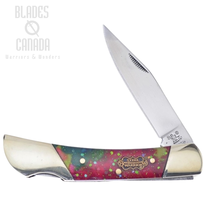 Frost Cutlery Knives Barracuda Glitter Lockback, FSW100RDN (image for) Frost Cutlery Knives Barracuda Glitter Lockback, FSW100RDN