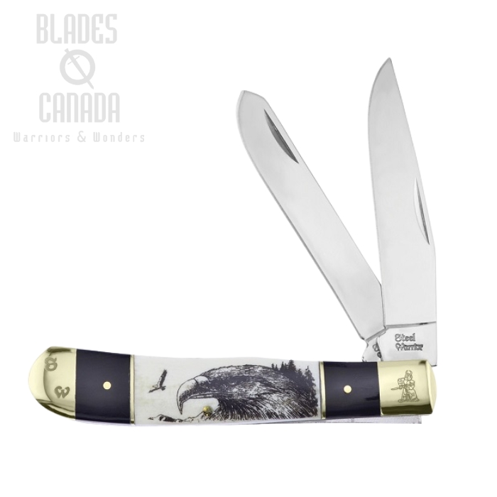 Frost Steel Warrior SW-108BHSBE Trapper - Eagle Buffalo Horn (image for) Frost Steel Warrior SW-108BHSBE Trapper - Eagle Buffalo Horn