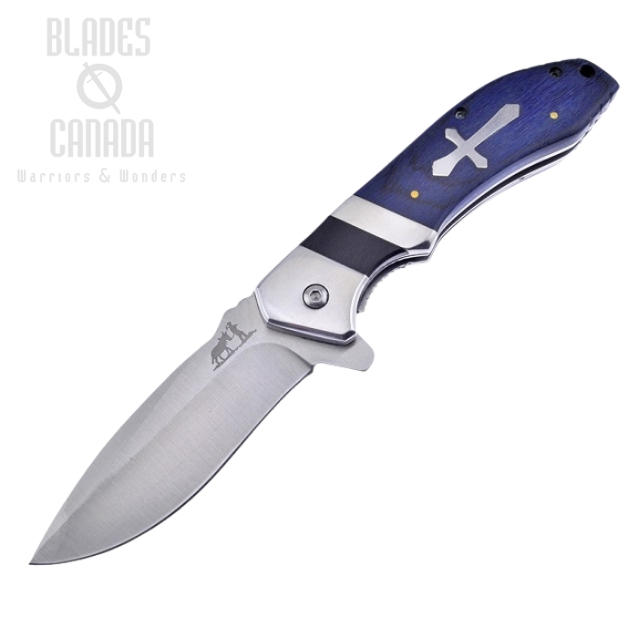 (image for) Frost Blackhills Steel BKH-014BLP Cross Folder, Blue Pakkawood