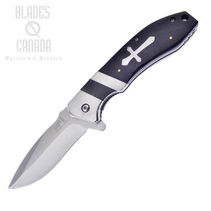 (image for) Frost Blackhills Steel BKH-014BPW Cross Folder, Black Pakkawood