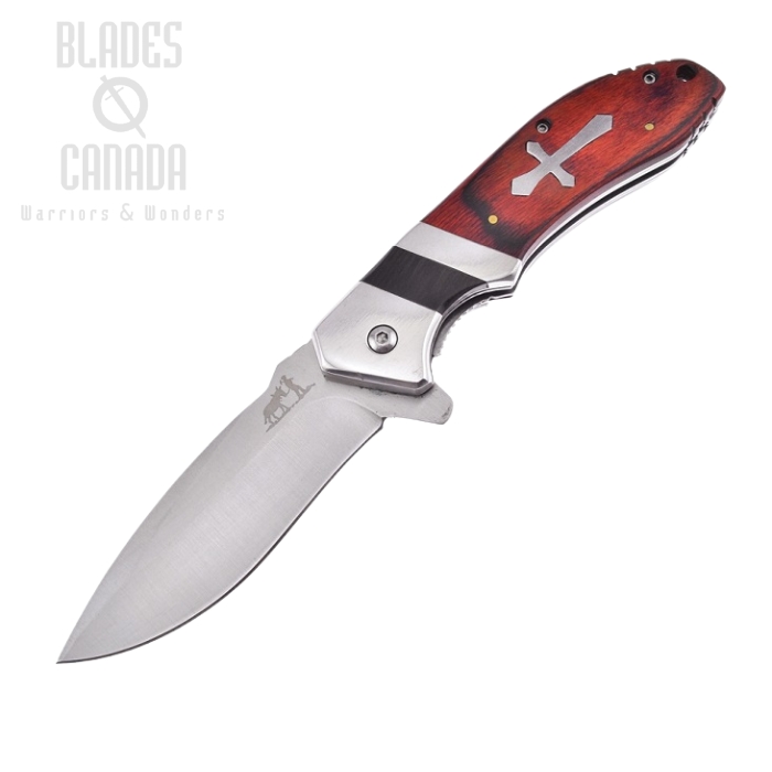 (image for) Frost Blackhills Steel BKH-014BRW Cross Folder, Brown Pakkawood