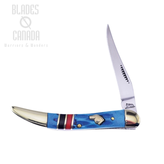 (image for) Frost Blackhills Steel BKH-109BLRB Toothpick Doghead - Blue Jigged Bone
