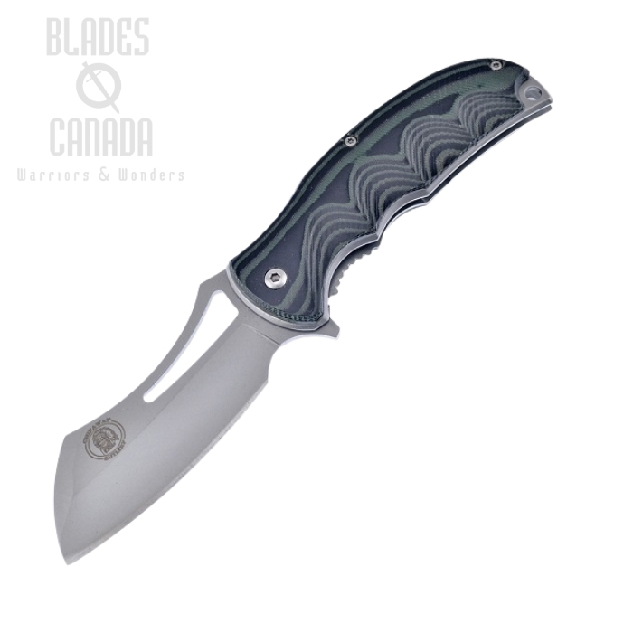 (image for) Frost Chipaway Folding Knife, Assisted Opening, Stainless, Micarta Green/Black, CW-093GN