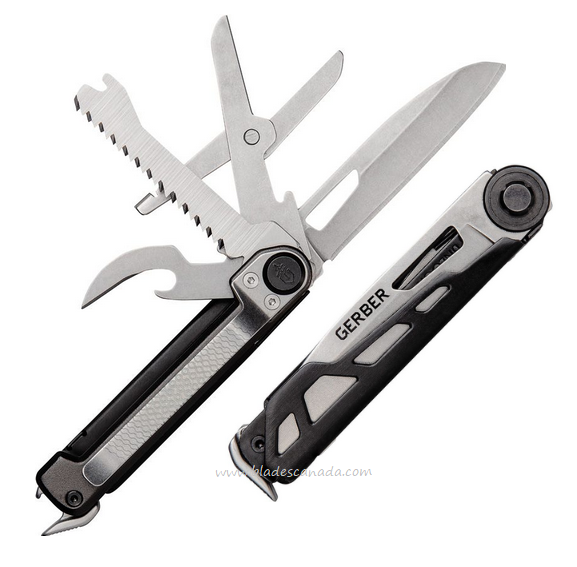 Gerber Armbar Scout Folding Knife, Multitool, Stainless Steel, Aluminum Black, G1064400