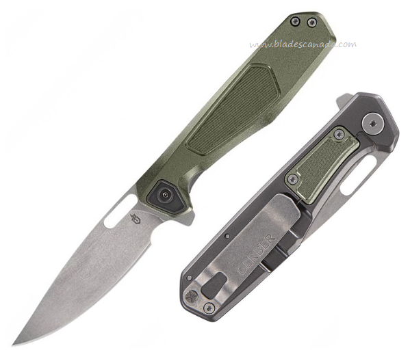 Gerber Minisada Flipper Framelock Knife, D2 SW, Aluminum Sage, G1067466