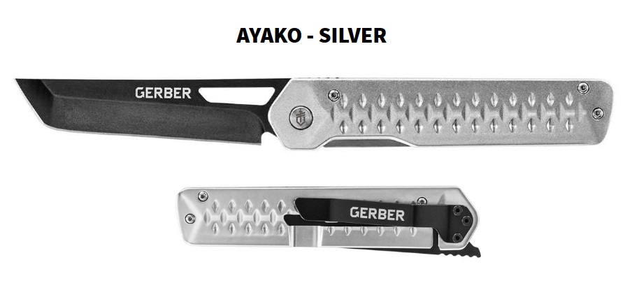 Gerber Ayako Framelock Folding Knife, Aluminum Silver