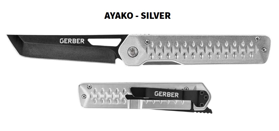 Gerber Ayako Framelock Folding Knife, Aluminum Silver, G1689