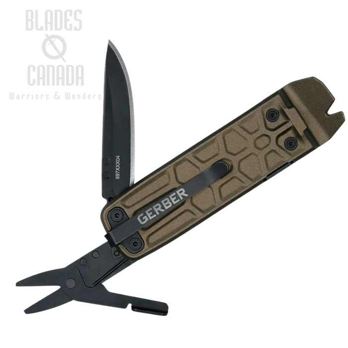 Gerber Lockdown Slim Multi Tool, Stainless Black Tools, Aluminum Bronze, G1736