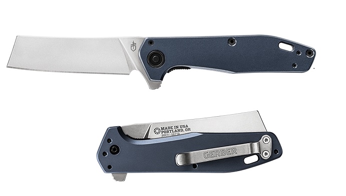 Gerber Fastball Cleaver Flipper Folding Knife, CPM 20CV, Aluminum Urban Blue - Click Image to Close