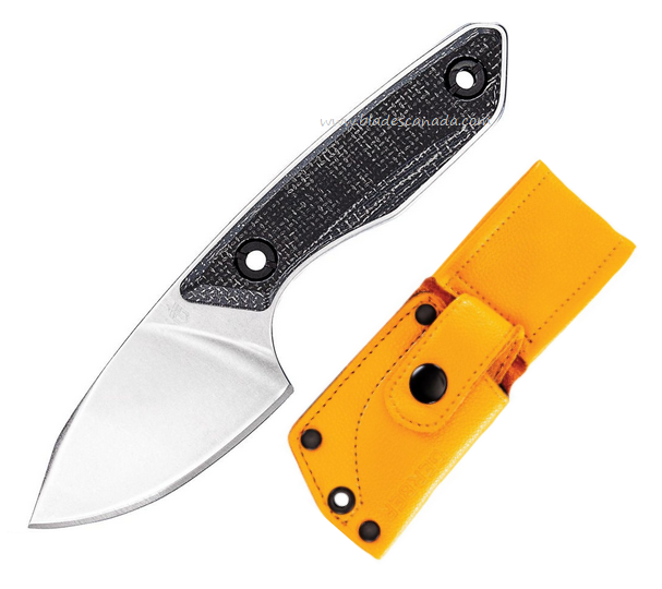 Gerber Stowe Fixed Blade Knife, 440 SW, Micarta Black, Leather Sheath, G1905