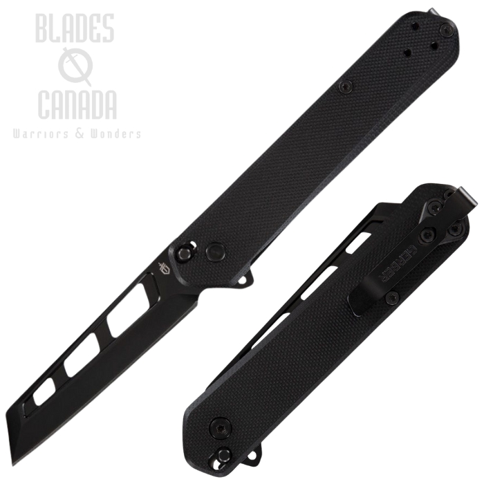 Gerber Pledge Spire Flipper Folding Knife, Assisted Opening, D2 Black, G10 Black, G1917