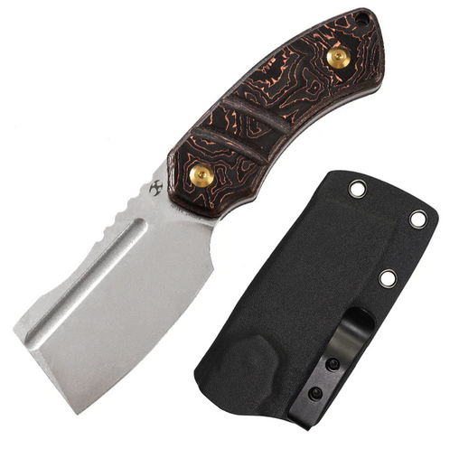 Kansept Korvid S Fixed Blade Knife, CPM S35VN, Carbon Fiber Copper, Kydex Sheath, G2030A7