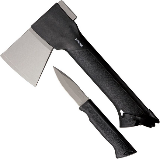 Gerber Combo Axe & Fixed Blade Knife, Cloth Belt Sheath, G31001054