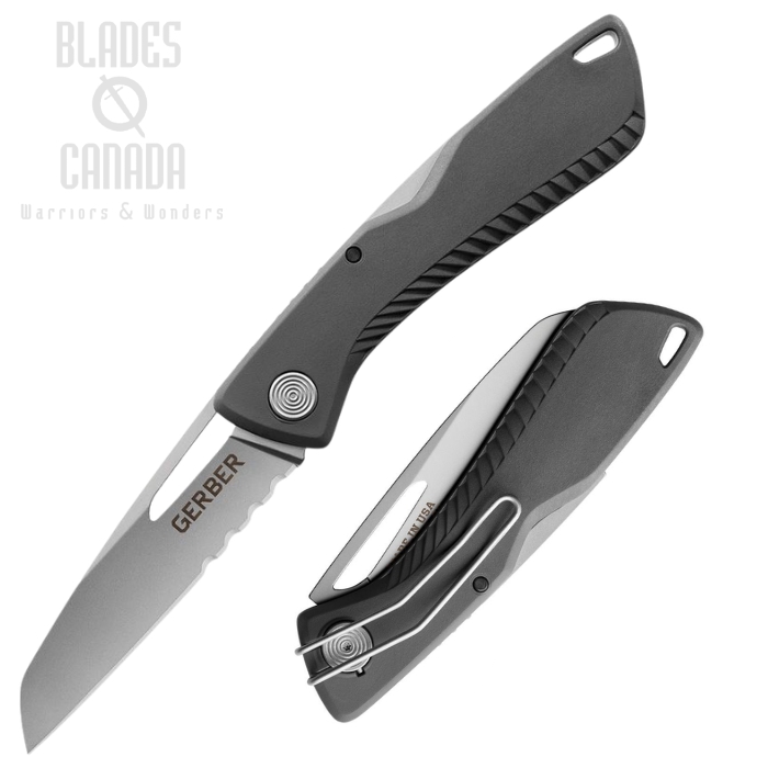 (image for) Gerber Sharkbelly Lockback Folding Knife, 420HC Satin Serrated, GRN Black, G3216