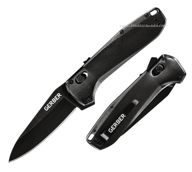 Gerber Highbrow Flipper Folding Knife, Assisted Opening, Aluminum Onyx, G3674