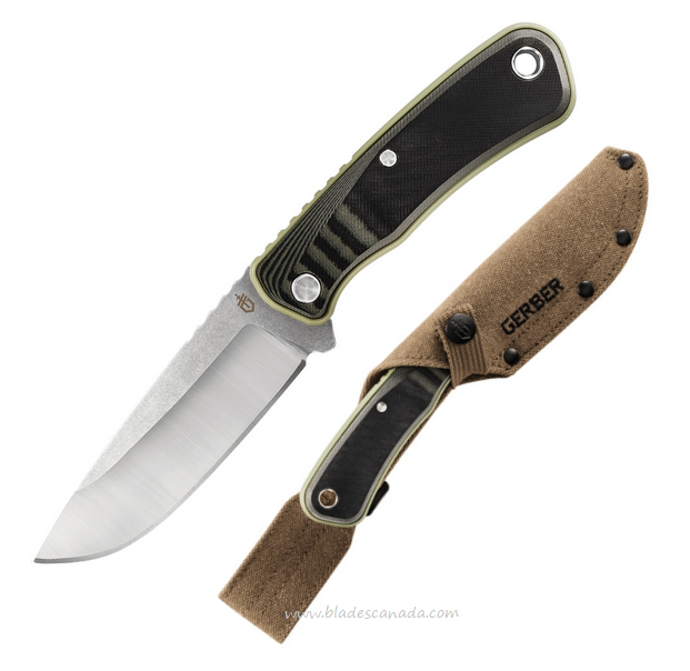 Gerber Downwind Fixed Blade Knife, Stainless SW, G10 Green/Black, 3931