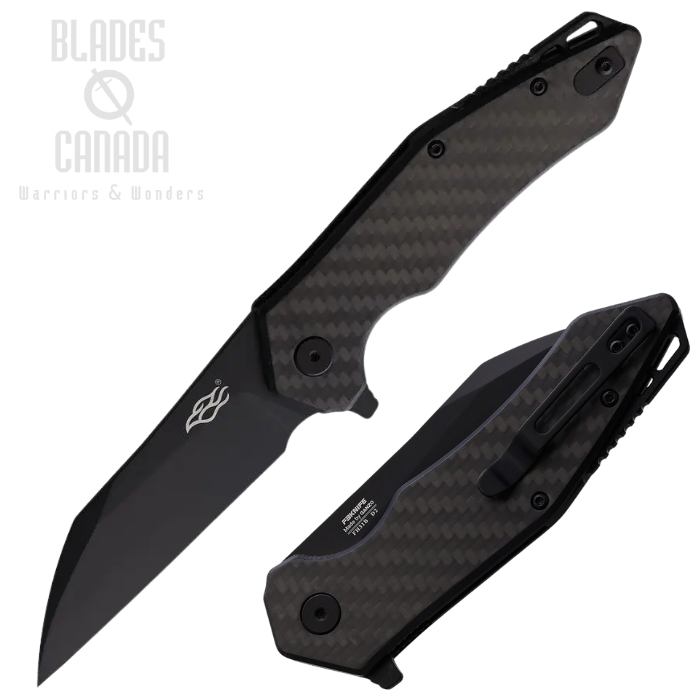 Ganzo Firebird Flipper Folding KNife, D2 Black, G10/Carbon Fiber, GAFH31BCF