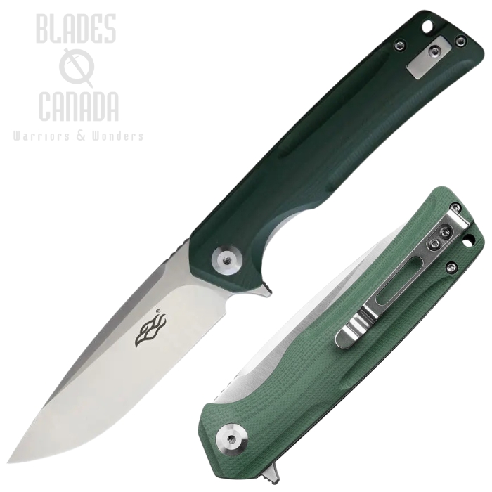 Ganzo Firebird Flipper Folding Knife, D2 Satin, G10 Green, GAFH91GB
