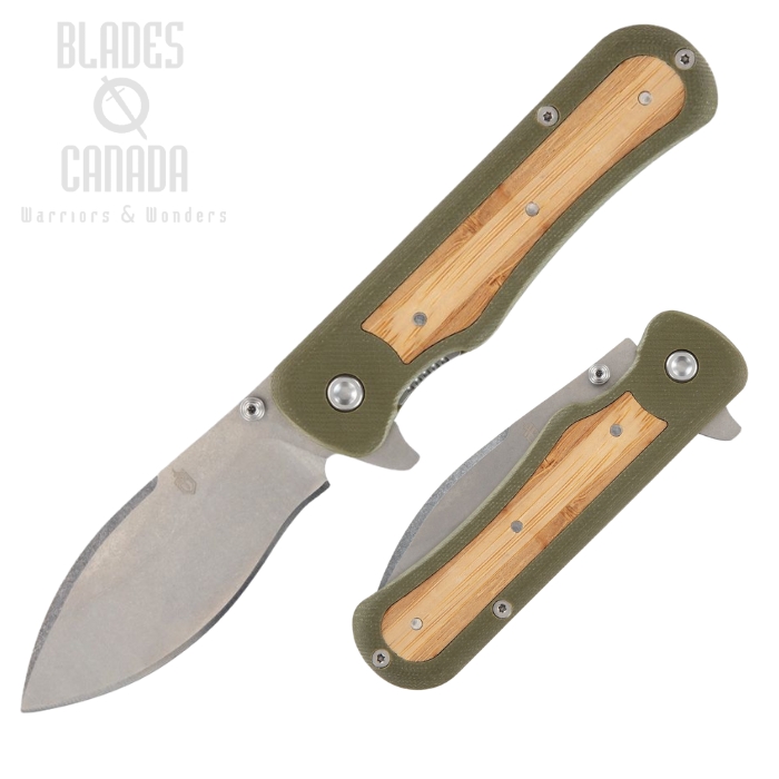 Gerber Confidant Flipper Folding Knife, Stainless SW, G10 OD Green/Bamboo, G1066475