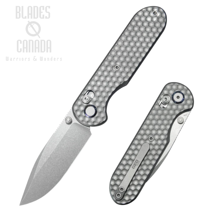 Geo Ethereal Cutter Axis Lock Folding Knife, M390 Stonewash, Titanium Pattern, GEO2402A