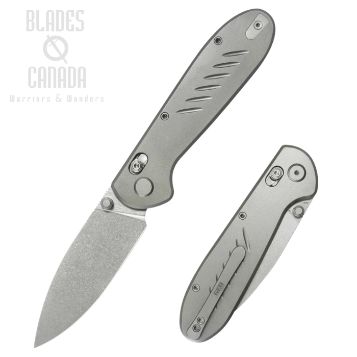 Geo Ethereal Cutter Axis Lock Folding Knife, M390 Stonewash, Titanium, GEO2501A