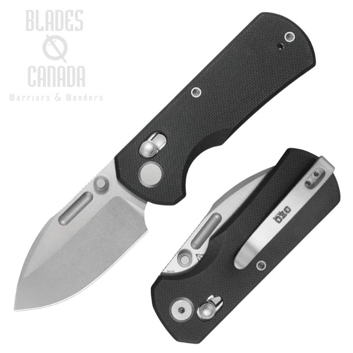 Geo Knife Belluf Crossbar Lock Folding Knife, M390 Stonewash, G10 Black, GEO2508A (image for) Geo Knife Belluf Crossbar Lock Folding Knife, M390 Stonewash, G10 Black, GEO2508A